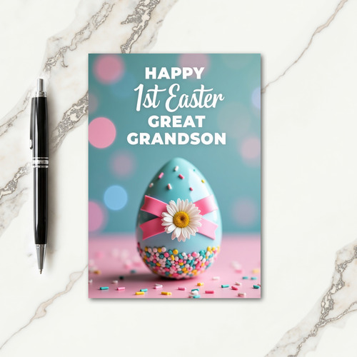 Sprinkled Teal Form Easter Card