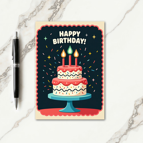 Sprinkles Birthday Cake Card