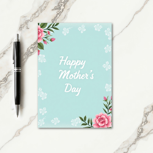 Square Happy Mothers Day Floral Card