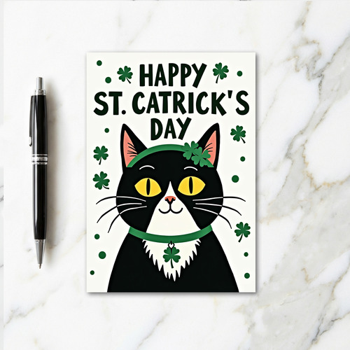 St Catricks Day Cat Fun Card