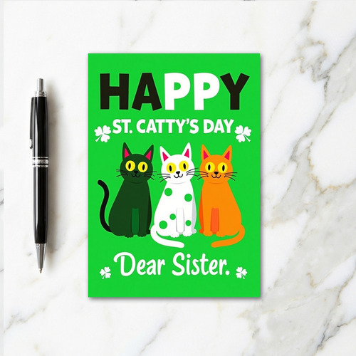 St Cattys Cats Sister Fun Card