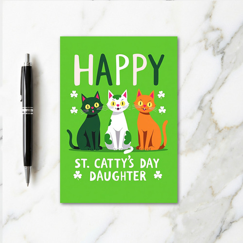St Cattys Day Daughter Faux Gold Card