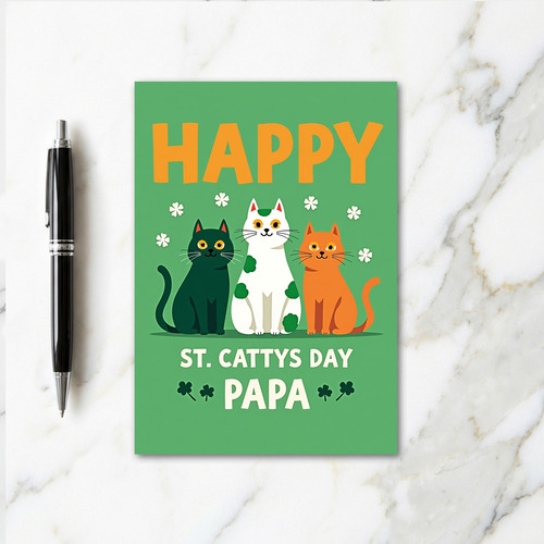 St Cattys Day Faux Gold Foil Card