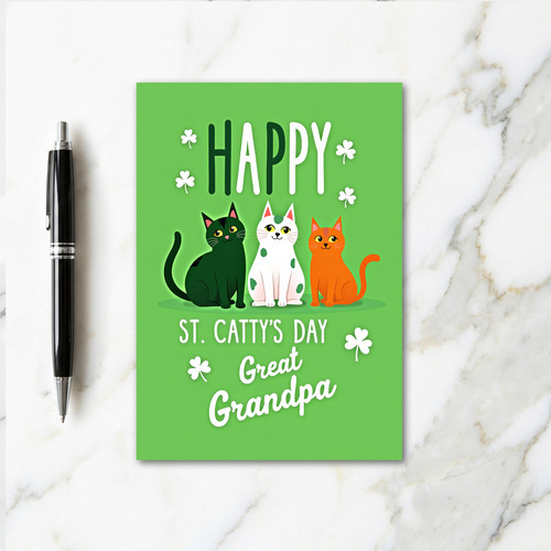 St Cattys Day Grandpa Cat Card