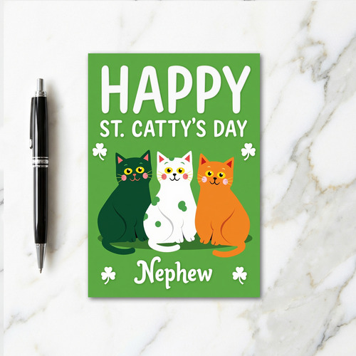St Cattys Day Nephew Card