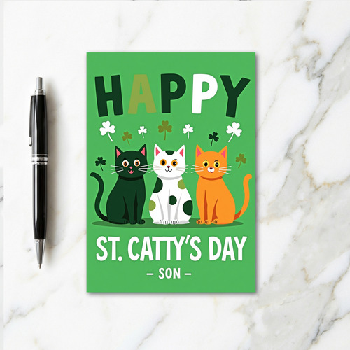 St Cattys Day Son Kraft Paper Look Card