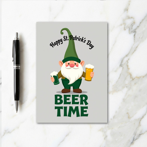 St Patricks Beer Time Card