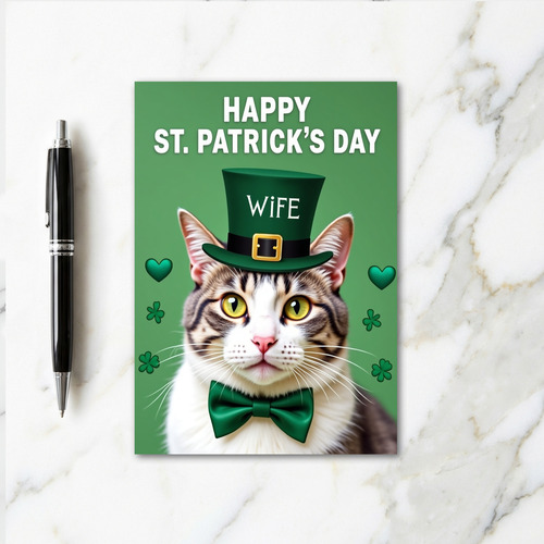 St Patricks Cat Wife Card