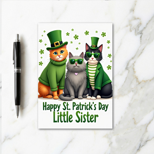St Patricks Cats Art Card