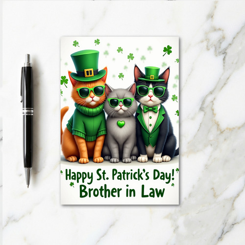 St Patricks Cats Brother In Law Card