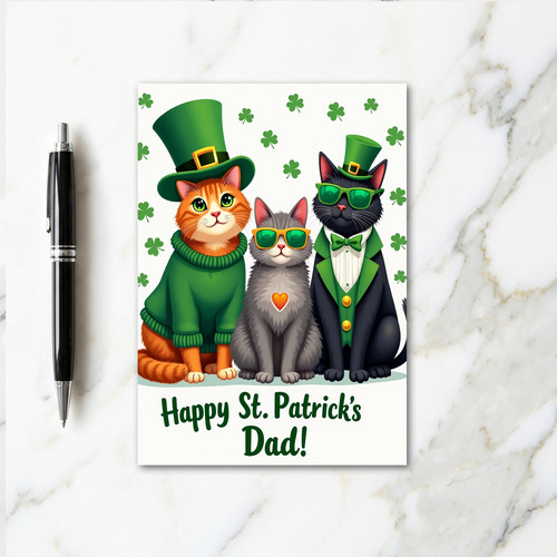 St Patricks Cats Dad Card