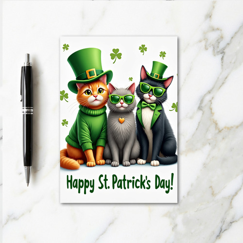 St Patricks Cats For Partner Card