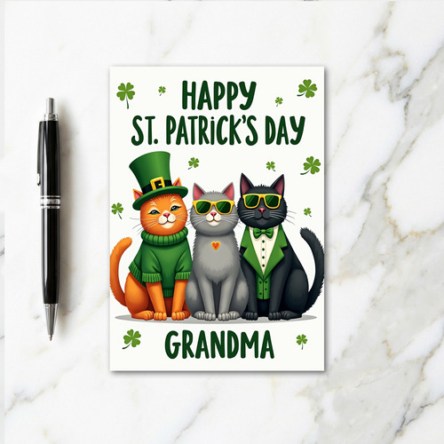 St Patricks Cats Grandma Card