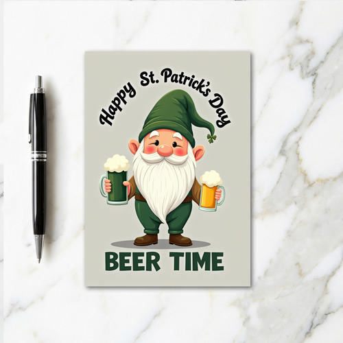 St Patricks Day Beer Time Card
