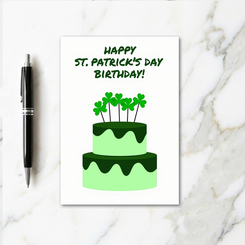 St Patricks Day Birthday Cake Card