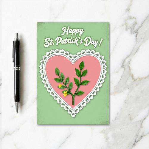 St Patricks Day Blossom Heart Card