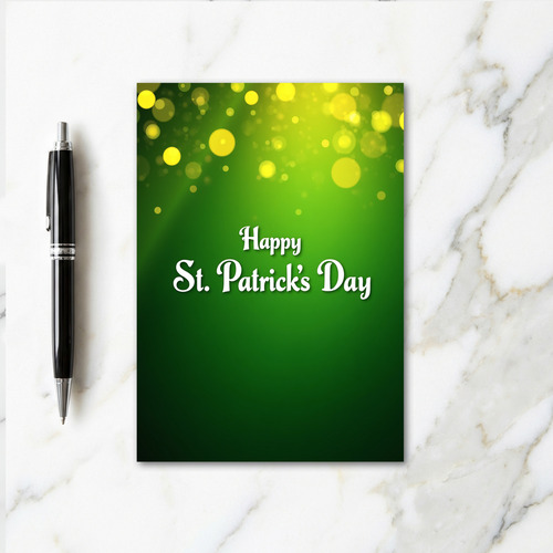 St Patricks Day Bokeh Lights Card