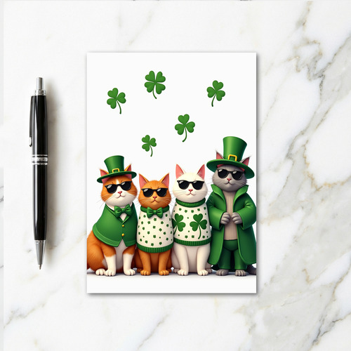 St Patricks Day Cats Card
