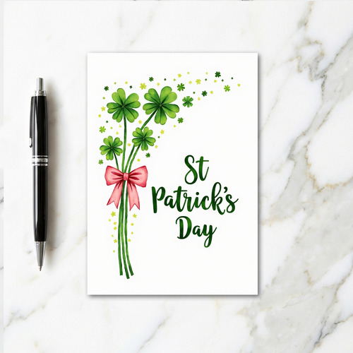 St Patricks Day Clover Bouquet Card