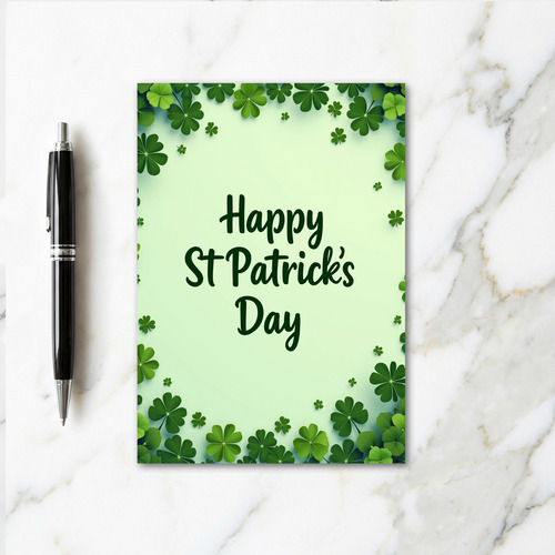 St Patricks Day Clover Card