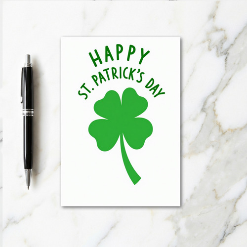 St Patricks Day Clover Retro Art Card