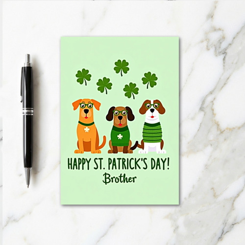 St Patricks Day Dog Art Card