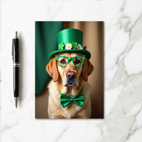 St Patricks Day Dog Photo Card