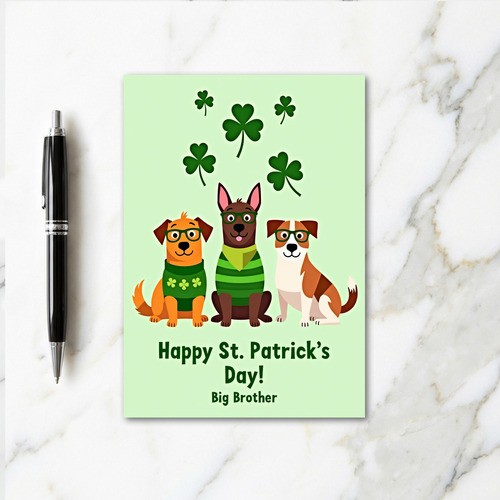 St Patricks Day Dogs Big Brother Card