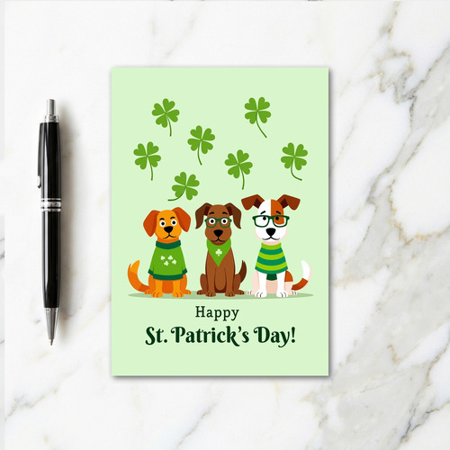 St Patricks Day Dogs Fun Card