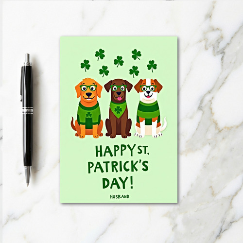 St Patricks Day Dogs Husband Card