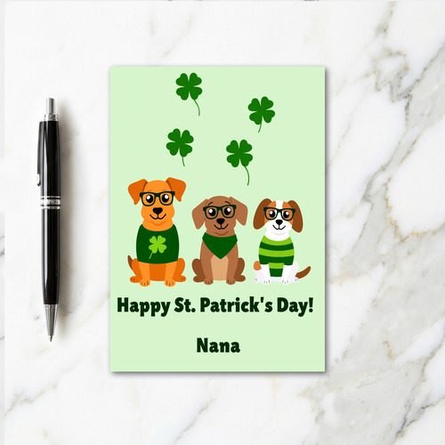 St Patricks Day Dogs Nana Card