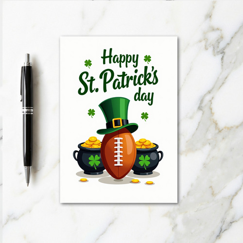 St Patricks Day Football Retro Card