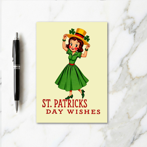 St Patricks Day Girl Art Card