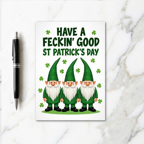 St Patricks Day Gnome Good Card