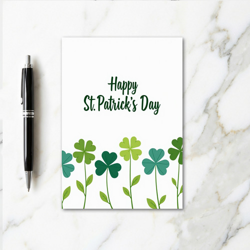 St Patricks Day Green Clover Card
