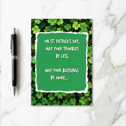 St Patricks Day Greenery Texture Card