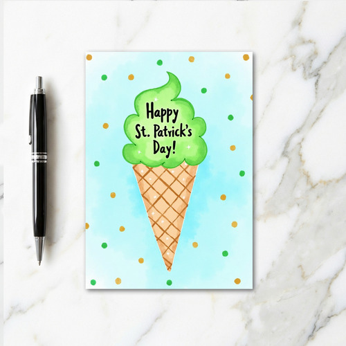 St Patricks Day Ice Cream Card