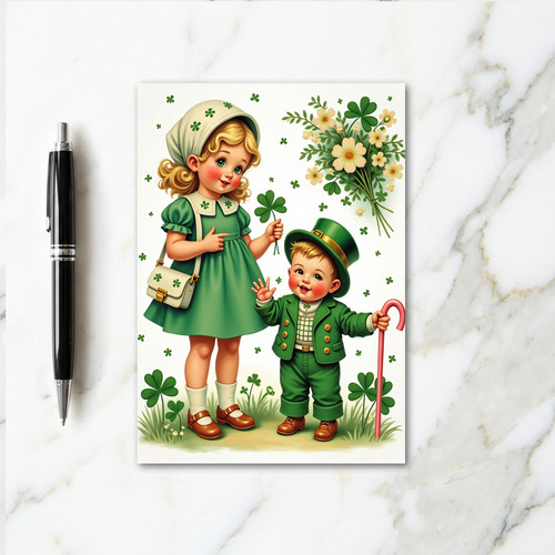St Patricks Day Kids Green Card