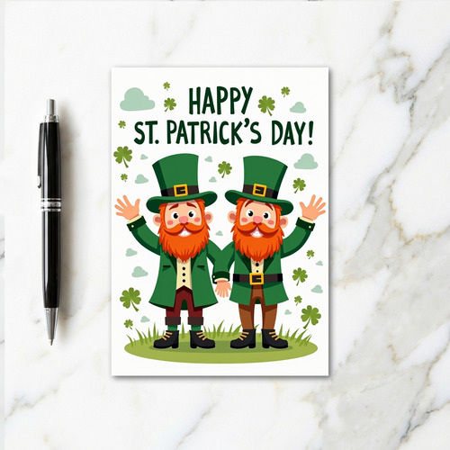 St Patricks Day Leprechauns Art Card