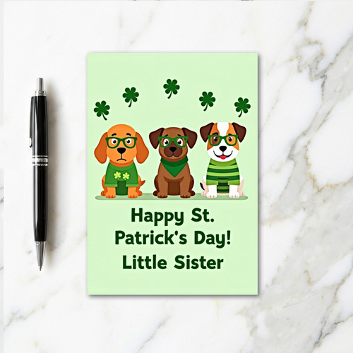 St Patricks Day Little Sister Card