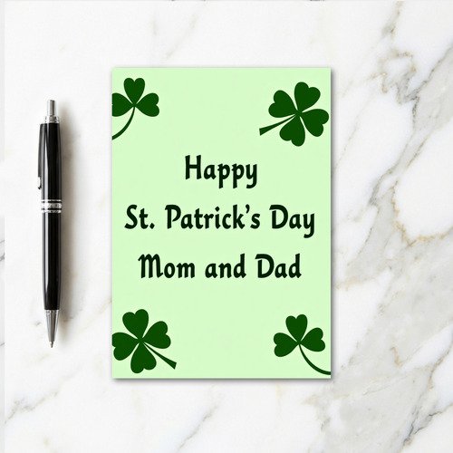 St Patricks Day Mom And Dad Card