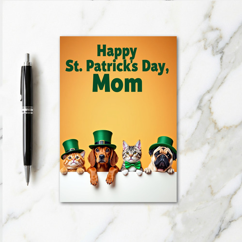 St Patricks Day Mom Animal Card