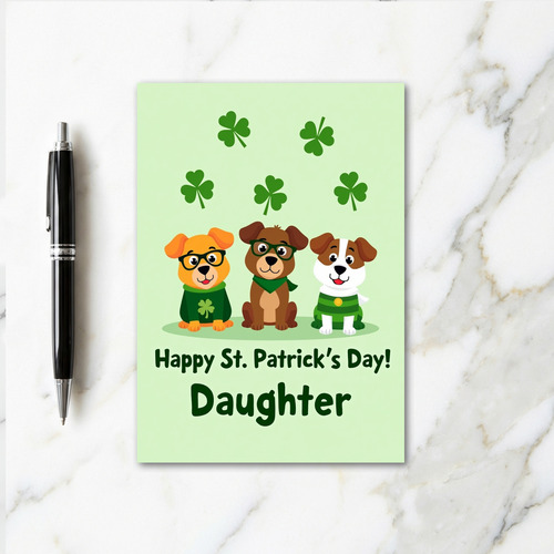St Patricks Day Pups Card