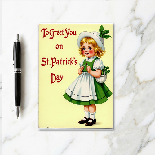 St Patricks Day Sweet Girl Card