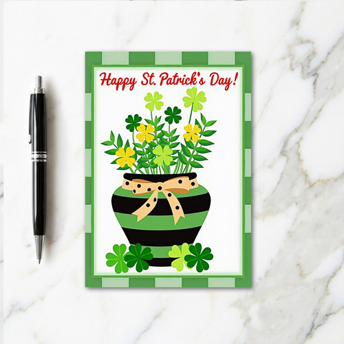St Patricks Day Vase Card