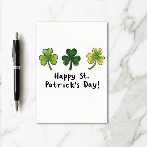 St Patricks Day Watercolor Style Card