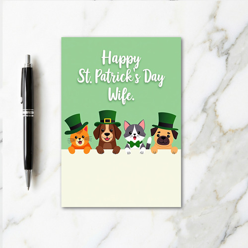 St Patricks Day Wife Animal Card