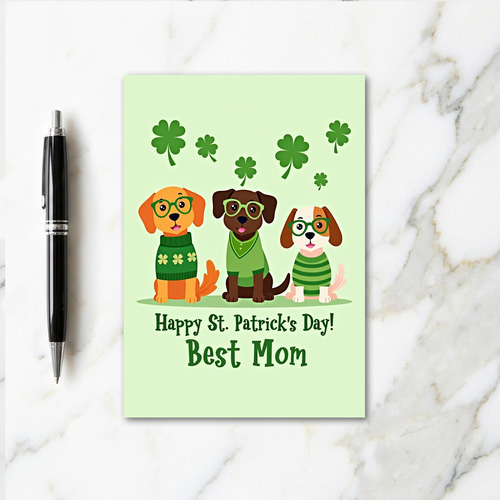 St Patricks Dogs Best Mom Card