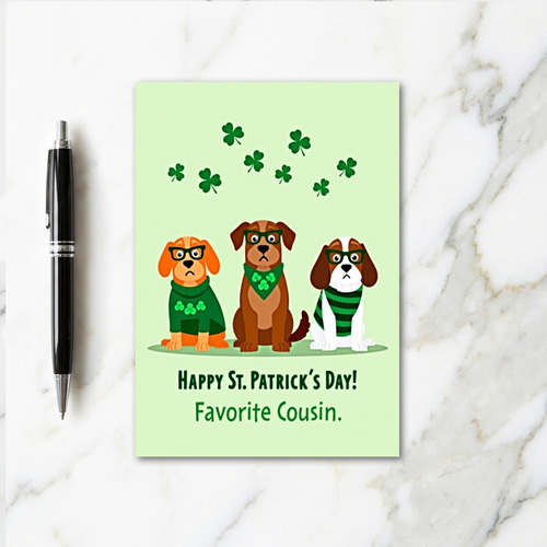 St Patricks Dogs Cousin Card