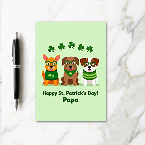 St Patricks Dogs Papa Day Card